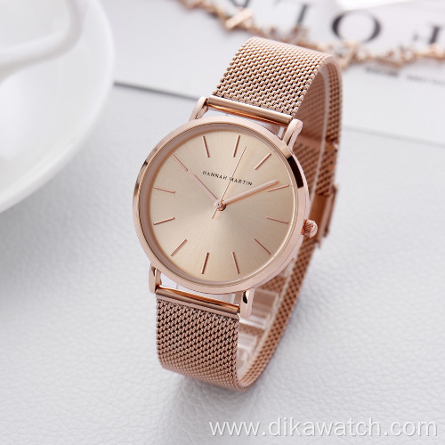 Hannah Martin CC36 Stainless Steel Band Japan Quartz Movement Waterproof Women Full Rose Gold Ladies Luxury Wrist Watch